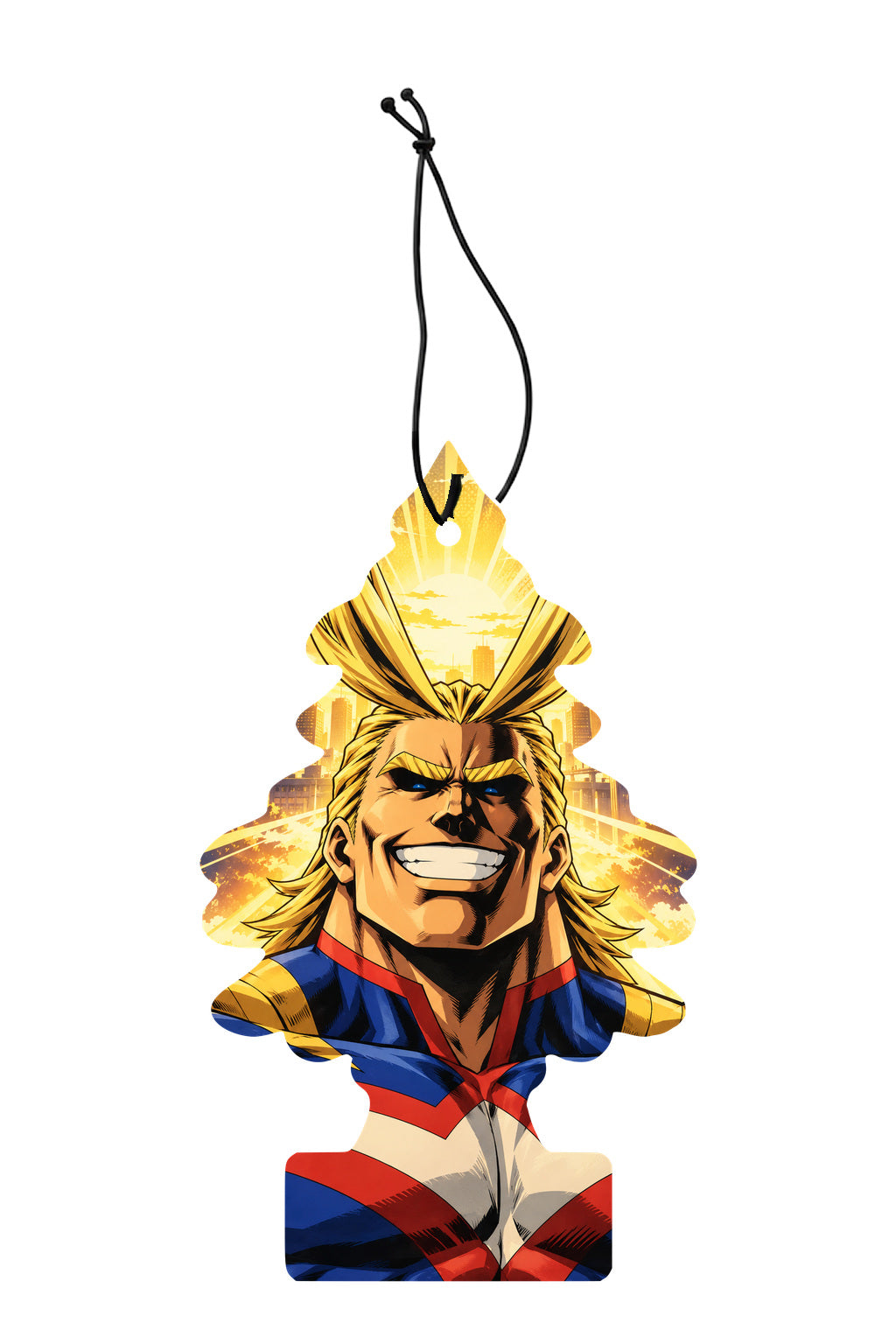 Sent-bon My Hero Academia All Might — sapin illustré avec ficelle noire