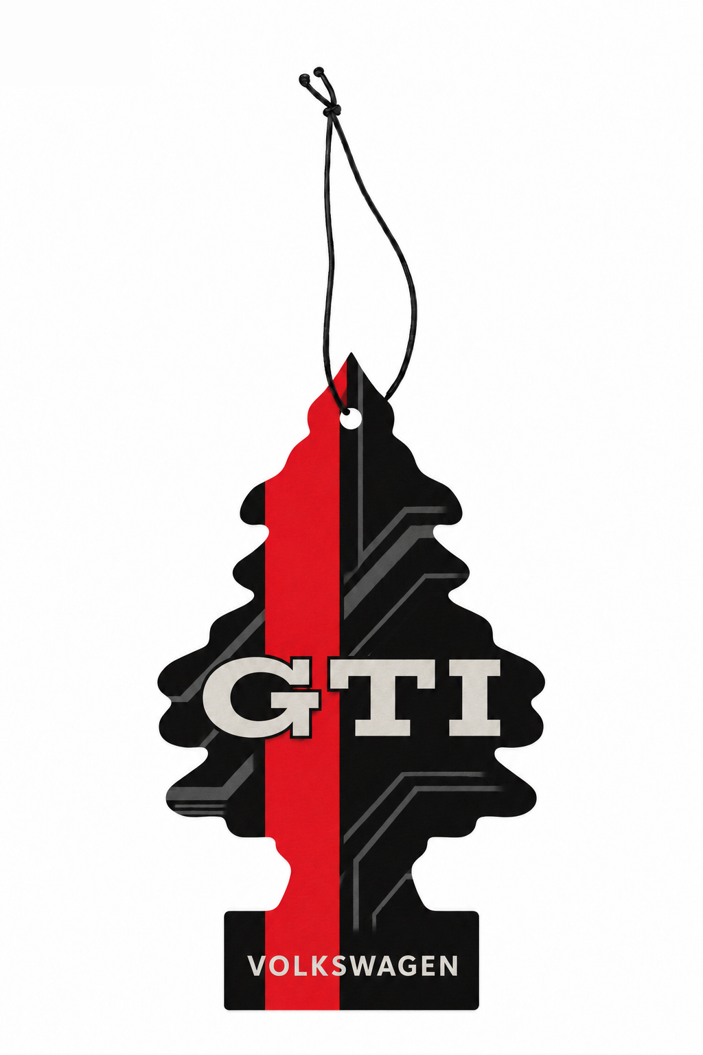 Sent-bon Volkswagen GTI — Bande rouge en forme de sapin avec ficelle
