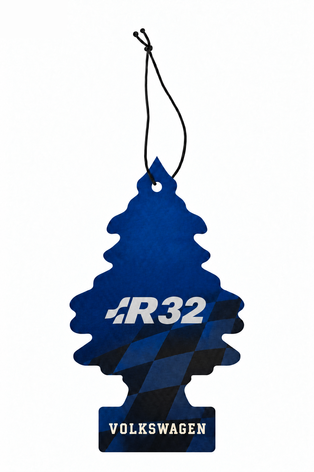 Sent-bon Volkswagen R32 — Héritage bleu en forme de sapin avec ficelle