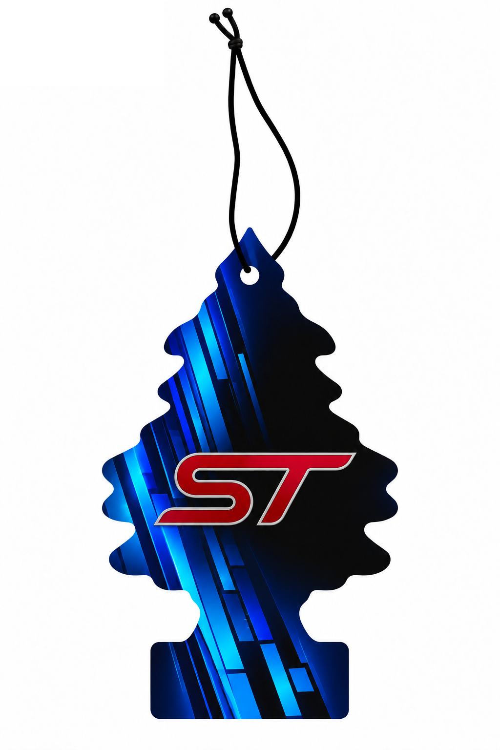 Sent-bon Ford ST — Bleu pulsation — sapin avec ficelle