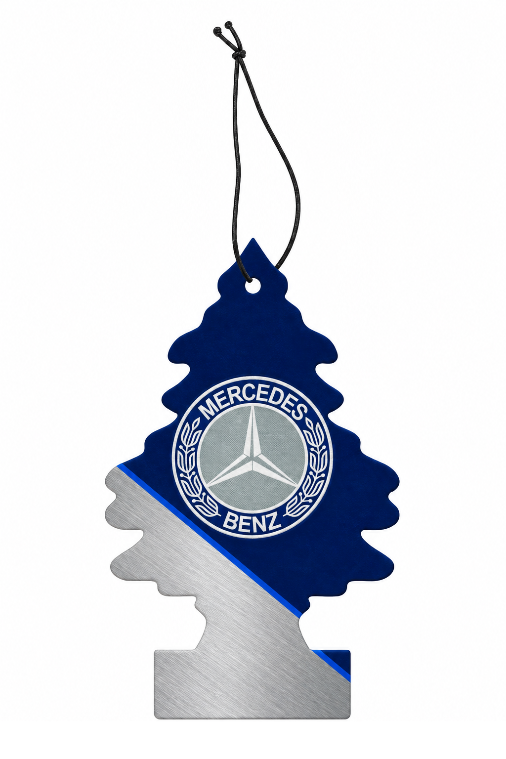Sent-bon Mercedes Emblème classique — Lauriers Bleu argenté
