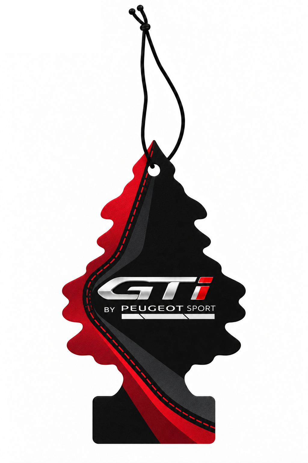 Sent-bon Peugeot GTi by Peugeot Sport — Couture rouge — sapin avec ficelle