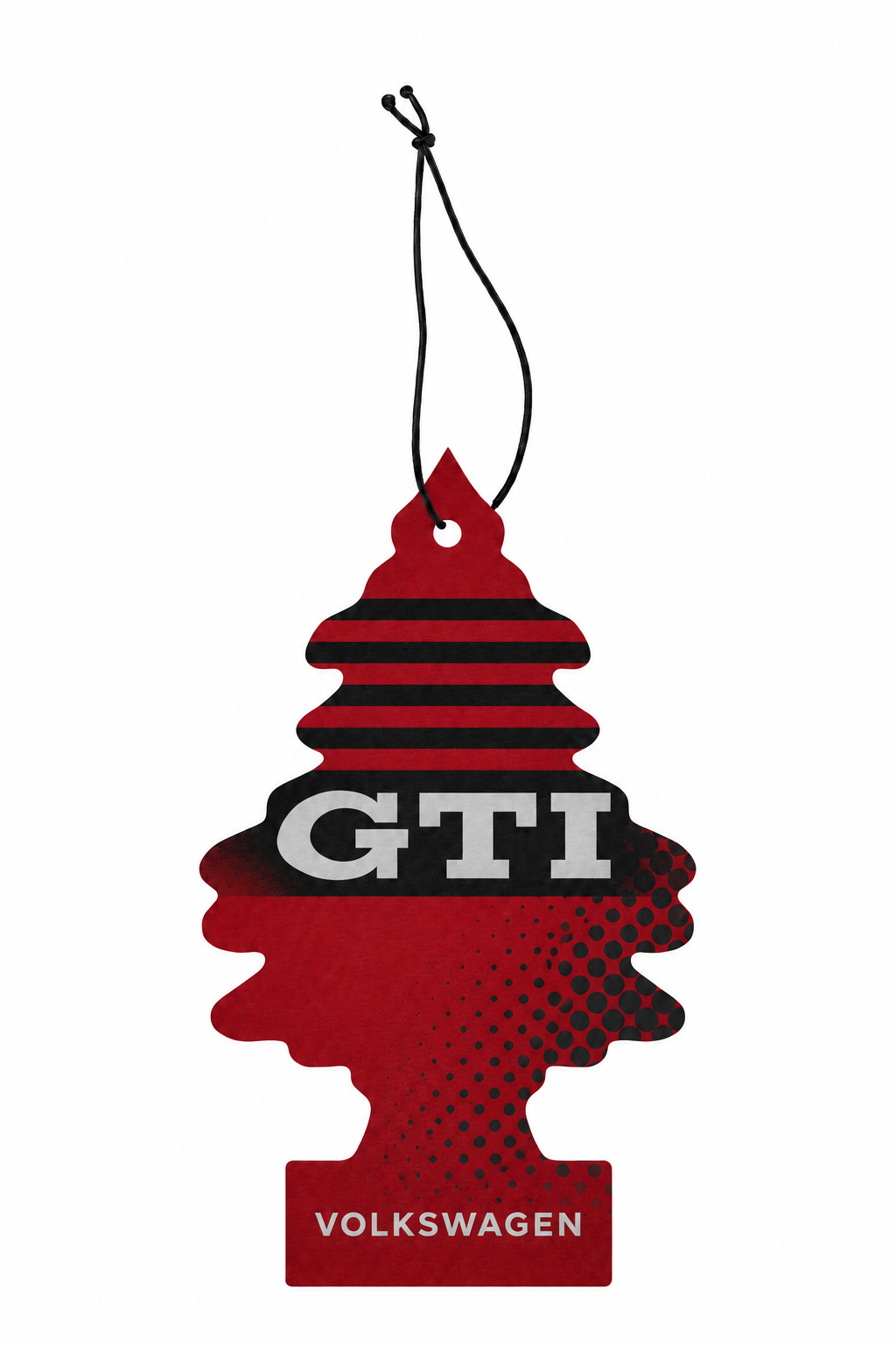 Sent-bon Volkswagen GTI — Rouge classique en forme de sapin avec ficelle
