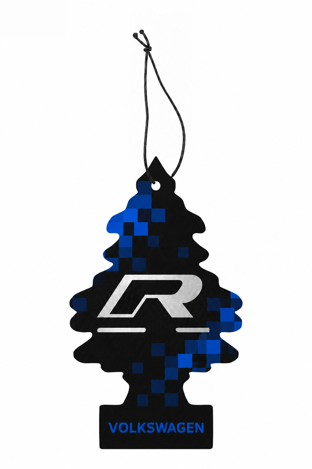 Sent-bon Volkswagen R — Damier bleu en forme de sapin avec ficelle