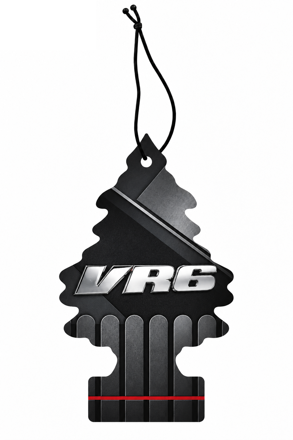 Sent-bon Volkswagen VR6 — Chrome et charbon — sapin avec ficelle
